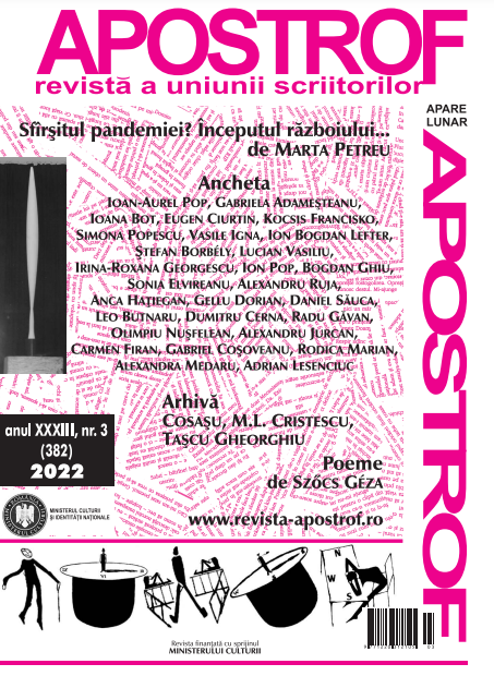 Ancheta Apostrof. Sfârşitul pandemiei? @ Apostrof nr.3/2022