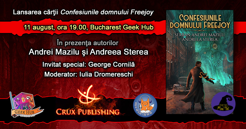 Crux Publishing vă invită la evenimentul de lansare a romanului Confesiunile domnului Freejoy