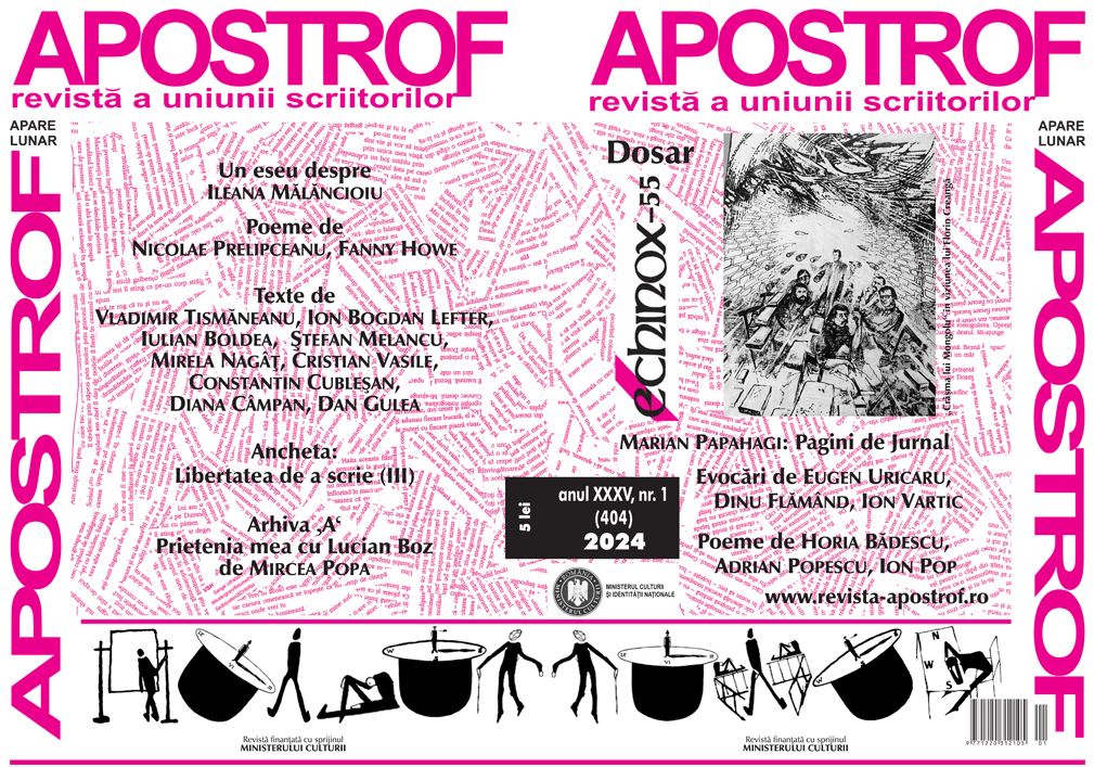 Libertatea de a scrie @ Apostrof nr. 1/2024